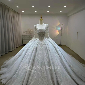 Vestido de Novia con Cuentas Brillantes, Vestido de Novia con Falda Voluminosa, Estilo Corte, Vestido de Novia de Lujo Tipo Princesa Lsjj27 - Product Image 2