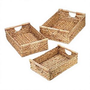 Cesto para la ropa sucia plegable, delgado y que ahorra espacio, de jacinto de agua seco y cuerda, ecológico, multifunción, con diseño de lágrima, para el hogar - Product Image 3