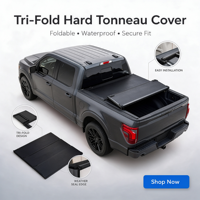 Couverture de benne rigide pliable en trois parties en alliage d'aluminium pour Ford F-150 Chevrolet Silverado 1500 Dodge Ram 1500 Ranger