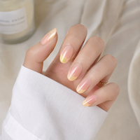 Y95 Kaixin – Prix d'usine – Kit de faux ongles réutilisables – Vente en gros – Ongles artificiels français taille unique jaunes