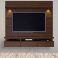 Meuble TV moderne blanc brillant en contreplaqué Prima Showcase pour salon avec éclairage LED