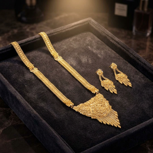 ชุดเครื่องประดับชุบทอง14K 18K 24K ขายส่งสร้างชุดเครื่องประดับยาวเครื่องประดับแบบดั้งเดิมเครื่องประดับทองเหลืองชุบทอง - Product Image 4
