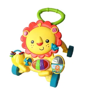 Детский развивающий ходунок с музыкой, игрушка-тележка для катания на льве