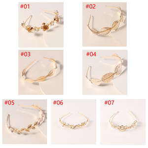 ओम यूरोपीयन अमेरिकी रेट्रो धातु के रूप में पैरा मजियर महिलाओं मोती पत्ती पेटल हेडबैंड सहायक उपकरण दुल्हन स्वभाव हेडबैंड - Product Image 5