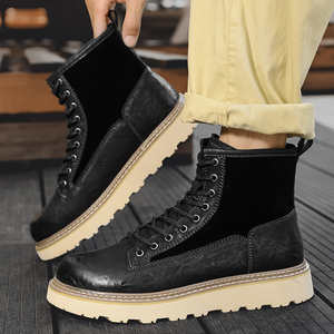 <span class=keywords><strong>Bottes</strong></span> à lacets en cuir microfibre de qualité pour hommes, durables, élégantes, au design classique, chaussures habillées très vendues, autres <span class=keywords><strong>bottes</strong></span> pour hommes - Product Image 4