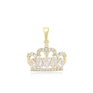 A00913364 Bijoux Xuping, <span class=keywords><strong>pendentif</strong></span> simple, élégant, luxueux, couronne de reine, <span class=keywords><strong>diamant</strong></span>, plaqué or 14 carats, <span class=keywords><strong>pas</strong></span> <span class=keywords><strong>cher</strong></span> - Product Image 1