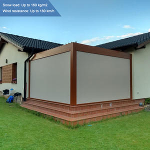 3x3 3x4モダン防水屋外アルミパーゴラガラス壁調節可能ルーバー<span class=keywords><strong>4</strong></span>シーズンパーゴラ - Product Image 6