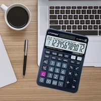 Calculatrice électronique solaire DJ-120D Plus en plastique ABS à 12 chiffres pour usage professionnel, bureautique et scolaire, fabriquée en Chine