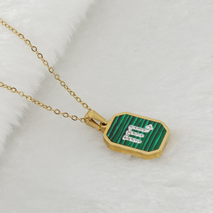 Collar de Moda con Doce Constelaciones de Malaquita para Mujer, Colgante de Constelación de Diamantes de Acero Inoxidable de 18K - Product Image 5