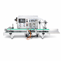 Machine de remplissage de liquides à pompe magnétique à 4 têtes, buse automatique, haute précision, utilisation facile, 220V, remplisseur de bouteilles en plastique de bureau pour jus/eau