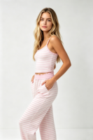 Tank Top Rajut Bergaris Wanita Katun Ribbed Slim Fit Tanpa Lengan Musim Panas Kasual Vest Grosir OEM