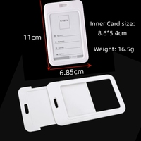 Porte-badge coulissant en plastique avec fenêtre transparente pour cartes d'identité, carte de crédit, carte clé de proximité