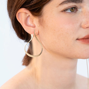 YXQ E408 <b>Fine</b> <b>Stud</b> <b>Earrings</b> casual and formal outfits Golden Brushed Stainless Steel <b>Earring</b> for spring and summer - Product Image 1