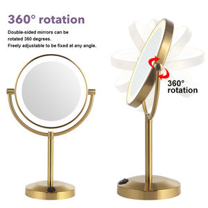 Miroir <span class=keywords><strong>de</strong></span> coiffeuse rond à LED <span class=keywords><strong>de</strong></span> haute qualité avec grossissement, clair et chromé, pour chambre à coucher et salle <span class=keywords><strong>de</strong></span> bain - Product Image 3