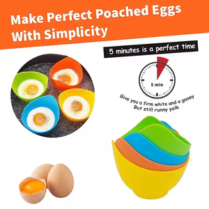 Ustensiles de cuisine en silicone Eversoul Cuiseur à oeufs antiadhésif personnalisé Cuiseur à oeufs vapeur en silicone Tasses de braconnage Cuiseur à oeufs avec brosse gratuite - Product Image 4