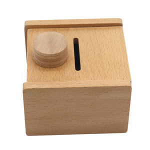 Scatola Montessori in Legno per Abbinamento Monete, 5 Monete, Giocattoli Educativi Prescolare per Neonati, Regali Didattici Begreen BG-W22082404 12*12*8.5cm - Product Image 2