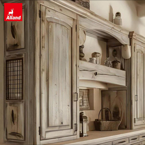 Mueble de <span class=keywords><strong>Cocina</strong></span> Rústico Estilo Granja Alland, Base para Fregadero Color Crema, Aspecto Envejecido, Juego de Muebles de <span class=keywords><strong>Cocina</strong></span> Tradicionales Europeos - Product Image 2