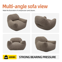 Canapé pouf confortable une place en mousse à mémoire de forme, pouf géant moderne avec housse en tissu pour hôtels et villas