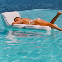Canapé-lit gonflable en PVC Chaise longue de bronzage Flotteur pliant pour l'extérieur et le jardin de la piscine