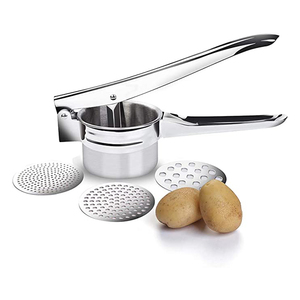 3 intercambiables discos patatas frutas <span class=keywords><strong>y</strong></span> verduras Manual Masher de acero inoxidable Potato Ricer - Product Image 2