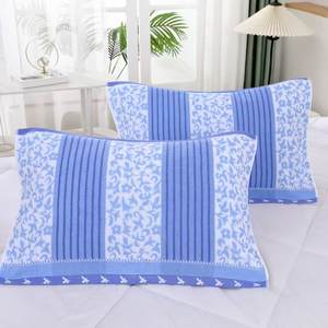 Paire <span class=keywords><strong>de</strong></span> taies d'<span class=keywords><strong>oreiller</strong></span> en <span class=keywords><strong>gaze</strong></span> <span class=keywords><strong>de</strong></span> <span class=keywords><strong>coton</strong></span> quatre couches florales modernes quatre saisons Grande serviette épaissie pour couple adulte étudiant pour la maison - Product Image 3