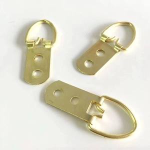 <b>Gold</b> Double Hole Hanging Ring <b>Picture</b> <b>Frame</b> Hook Rectangle Shape Durable Iron Material 3-5kg Load Capacity - Product Image 2
