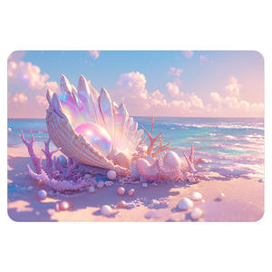 Alfombra de Baño Rectangular de Tierra de Diatomeas con Diseño Marino, Absorbente, Antideslizante, de Secado Rápido, Duradera y Moderna - Product Image 1