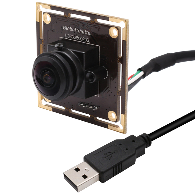 720P 120fps Monochrome Global Shutter USB Camera Module Wide Angle Fisheye OV9281 UVC Webcam Module for High Speed Shooting