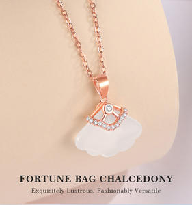 ALICE Alice Perhiasan Kelas Atas Liontin Giok Hetian Kalung Perak Sterling S925 - Product Image 6