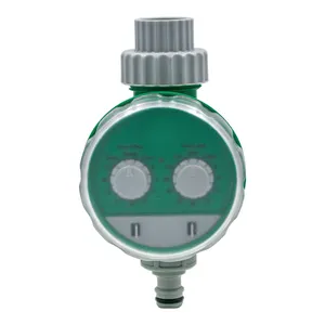 Garden Outdoor Water-proof 2*AA Alkaline Battery Power Automatic Plastic Green 2 Dial Irrigation Water Timer