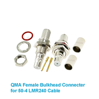 Connecteur de fil de prise de cloison mâle/femelle QMA connecteur 50 Ohm 50-4 QMA pour câble LMR240