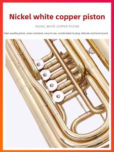 <span class=keywords><strong>Tuba</strong></span> Baja en Sib, Nueva, Lacada en Oro, con Cuatro Llaves Planas, VTU-E110, para Banda de Música, para Principiantes y Profesionales - Product Image 2