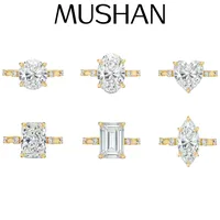 Bague MUSHAN personnalisée en argent sterling 925 avec moissanite couleur D VVS, fine alliance brillante, accessoires diamantés