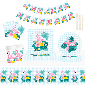 Platos de Papel Desechables con Diseño de Flamenco DAMAI, Decoración para Fiestas, Suministros para Fiestas de Cumpleaños, Juego de Vajilla para 8 Personas - Product Image 1