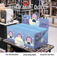 6 pièces/boîte Figurines de scène extraterrestres en PVC Mini poupées IVan Kawaii Boîtes mystère Porte-clés mignons à suspendre 10 cm Échelle 1/12 12+ Enfants