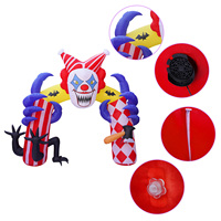 Arche gonflable personnalisée en tissu Oxford avec tête de clown, lumières LED, étanche, pour Halloween, décoration d'entrée de fête extérieure
