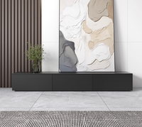 Meuble TV et table basse en bois moderne, design noir épuré, pour petits appartements et hôtels, à poser au sol dans le salon