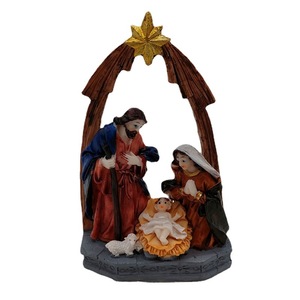 Crèche de Noël Witt, groupe de la Nativité de Jésus, Saint Père, Sainte Vierge, prière pour la paix, ornement, scène religieuse - Product Image 5