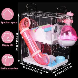 Jaula de Hámster de Lujo Transparente y Transpirable con Marco de Alambre de Acero y Bandeja de Plástico, Caja Premium para tu Amigo Peludo - Product Image 2