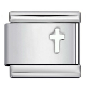 Fashion Colorful Foundation Cross Italian Stainless Steel Women <b>Men</b> Charm Jewelry Link Fit 9mm Bracelet Making DIY Accessories - Product Image 6