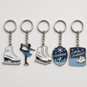 Porte-clés personnalisés en gros de haute qualité, figurines miniatures de patineur, souvenirs de sport d'hiver, porte-clés pour fans de patinage - Product Image 1