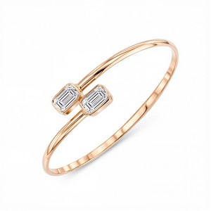 Brazalete de Diamantes Cultivados en Laboratorio con Corte Esmeralda en Plata de Ley 925, Titanio, Oro de 10K, 14K y 18K, Joyería Fina Contemporánea - Product Image 1