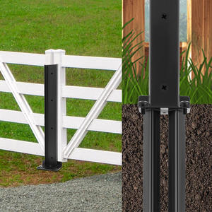 Kit de réparation de poteaux de clôture transfrontalière, fixateur robuste, piquet d'ancrage au <span class=keywords><strong>sol</strong></span> noir pour la réparation de poteaux de portail et de boîtes aux lettres - Product Image 5