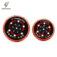 Plaque de support double polisseuse en PU rouge de 5 pouces North Wolf BL-D5-1 à fixation auto-agrippante, tampon de ponçage durable pour le detailing automobile – Vente chaude