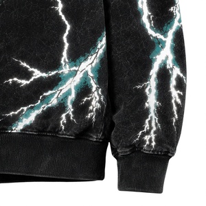 Sudadera con Capucha Extra Grande para Hombre, Marca SINEWY, Premium, Personalizada, con Estampado Reflectante de Rayos, Forrada, Unisex, de Algodón Grueso, Estilo Urbano, OEM - Product Image 4