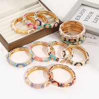 Bracelets jonc géométriques en alliage de zinc plaqué or, motif animal vintage chrétien, pour femmes, vente en gros, cadeau