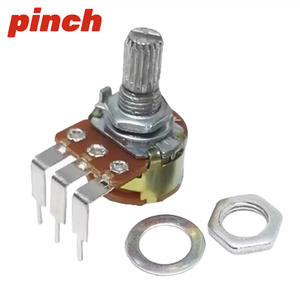 Potentiomètre rotatif Pinch Wh148 à 3 broches B5K 10K 20K 50K 100K à film de carbone avec bouton de réglage pour le contrôle du volume audio - Product Image 3