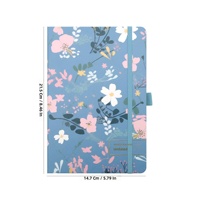 Agenda en cuir A5 non daté, hebdomadaire et mensuel, couverture rigide en cuir PU, reliure cousue, ligné, motif papillon, en anglais, en stock, vente en gros