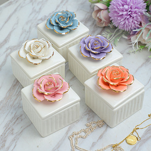 Hand-Painted Decorative <strong>Ceramic</strong> Storage Jar Table Ornaments Candles Jar Porcelain <strong>Jewelry</strong> <strong>Box</strong> for Wedding Gifts - Product Image 3
