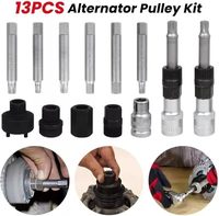 Kit de Herramientas para Polea de Alternador de 13 Piezas, Herramienta de Extracción de Polea de Alternador para Coche, Extractor de Desacoplamiento de Polea